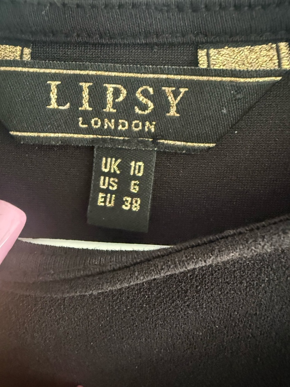 Lipsy little black midi Dress with tie waist size 6 - Picture 5 of 9